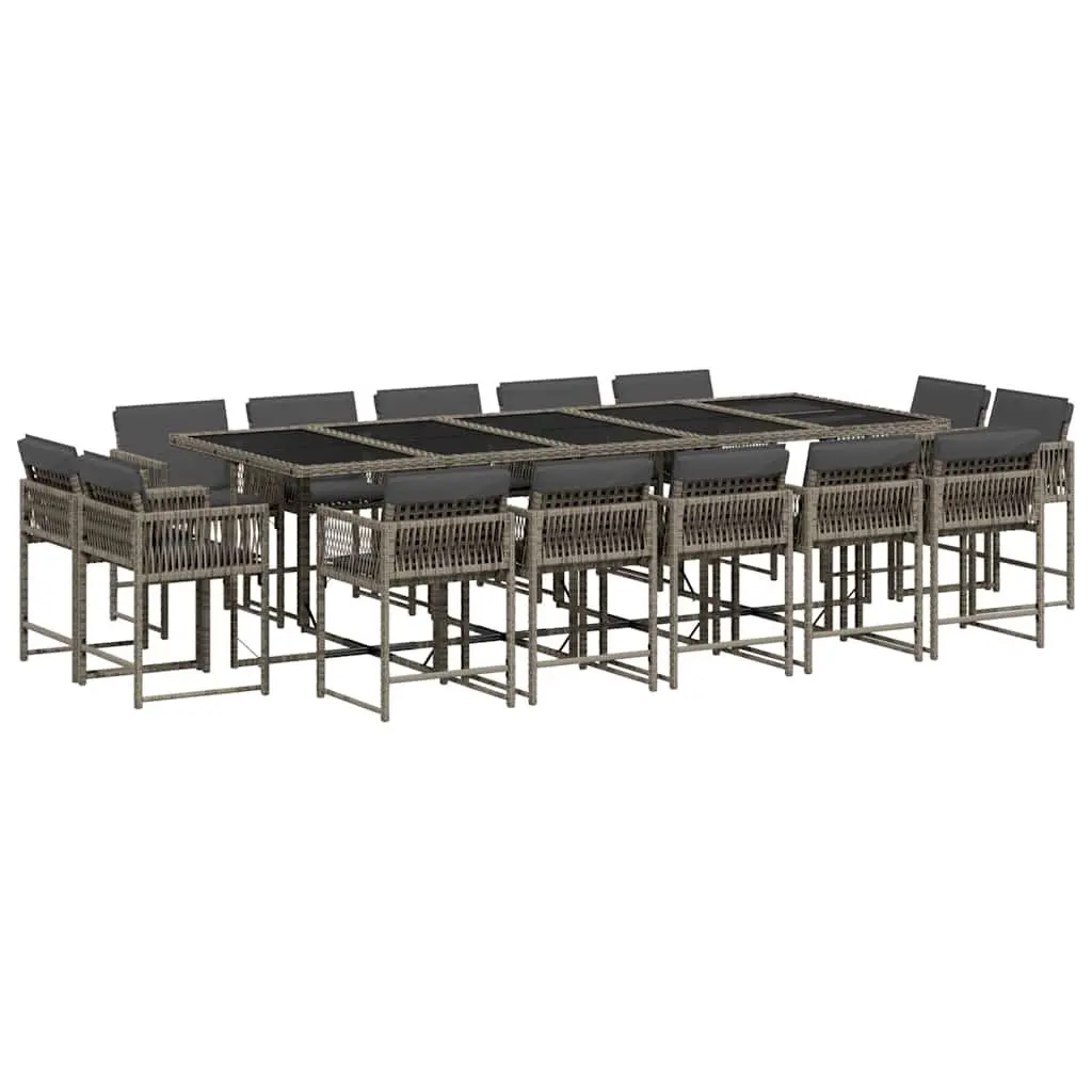 15 Piece Outdoor Garden Dining Set in Grey