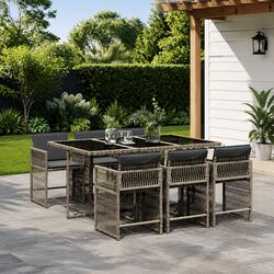 Premium 7-Piece Outdoor Garden Dining Set with Cushions