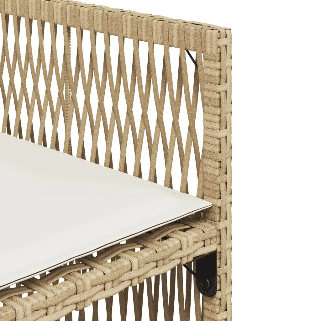 7 Piece Outdoor Dining Set with Cushions in Beige