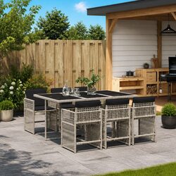 Stylish 7 Piece Garden Dining Set with Cushions