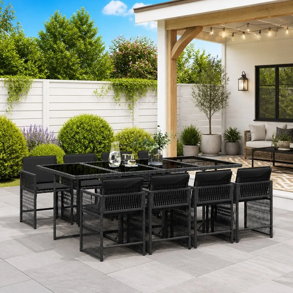9 Piece Outdoor Dining Set with Cushions