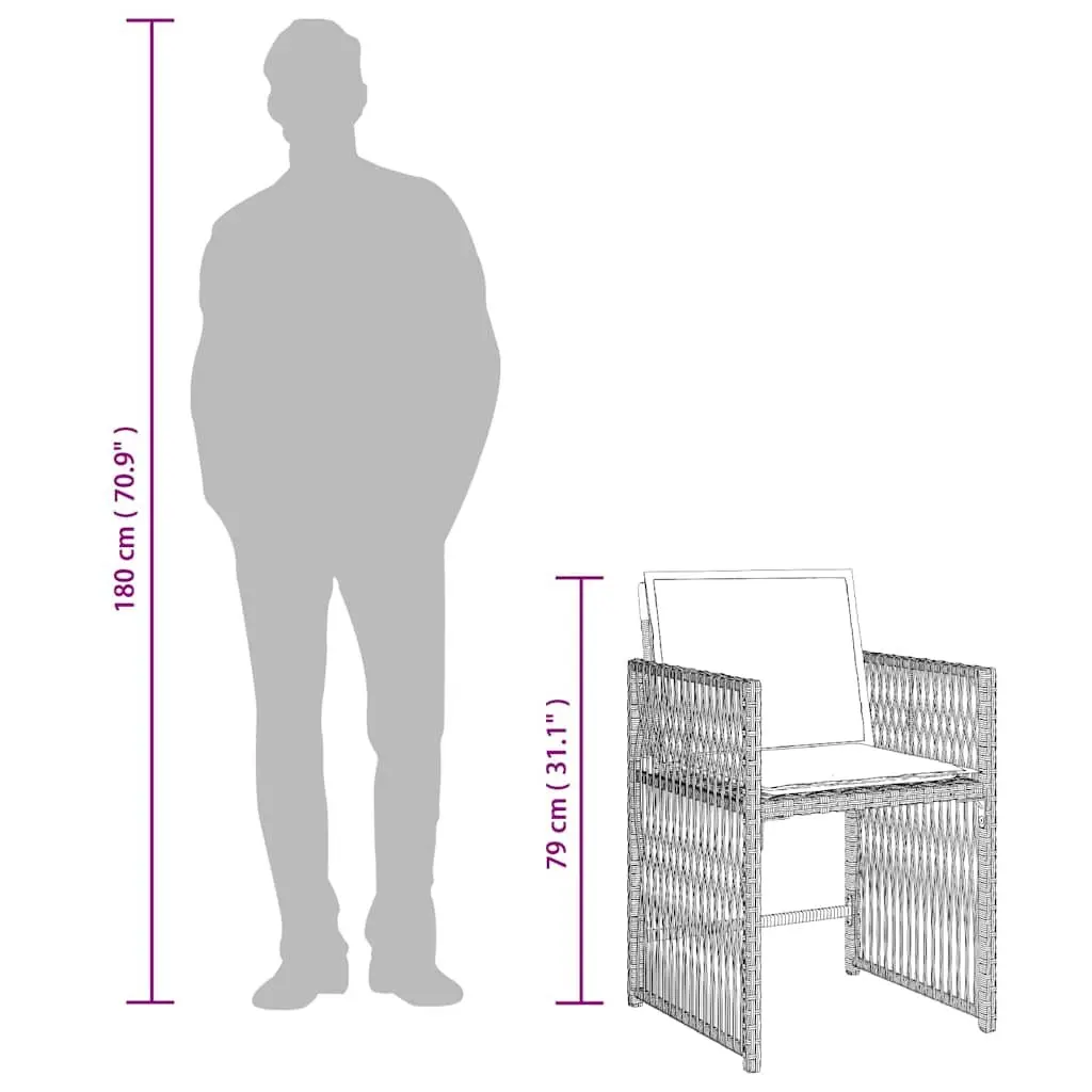 9 Piece Grey Poly Rattan Garden Dining Set