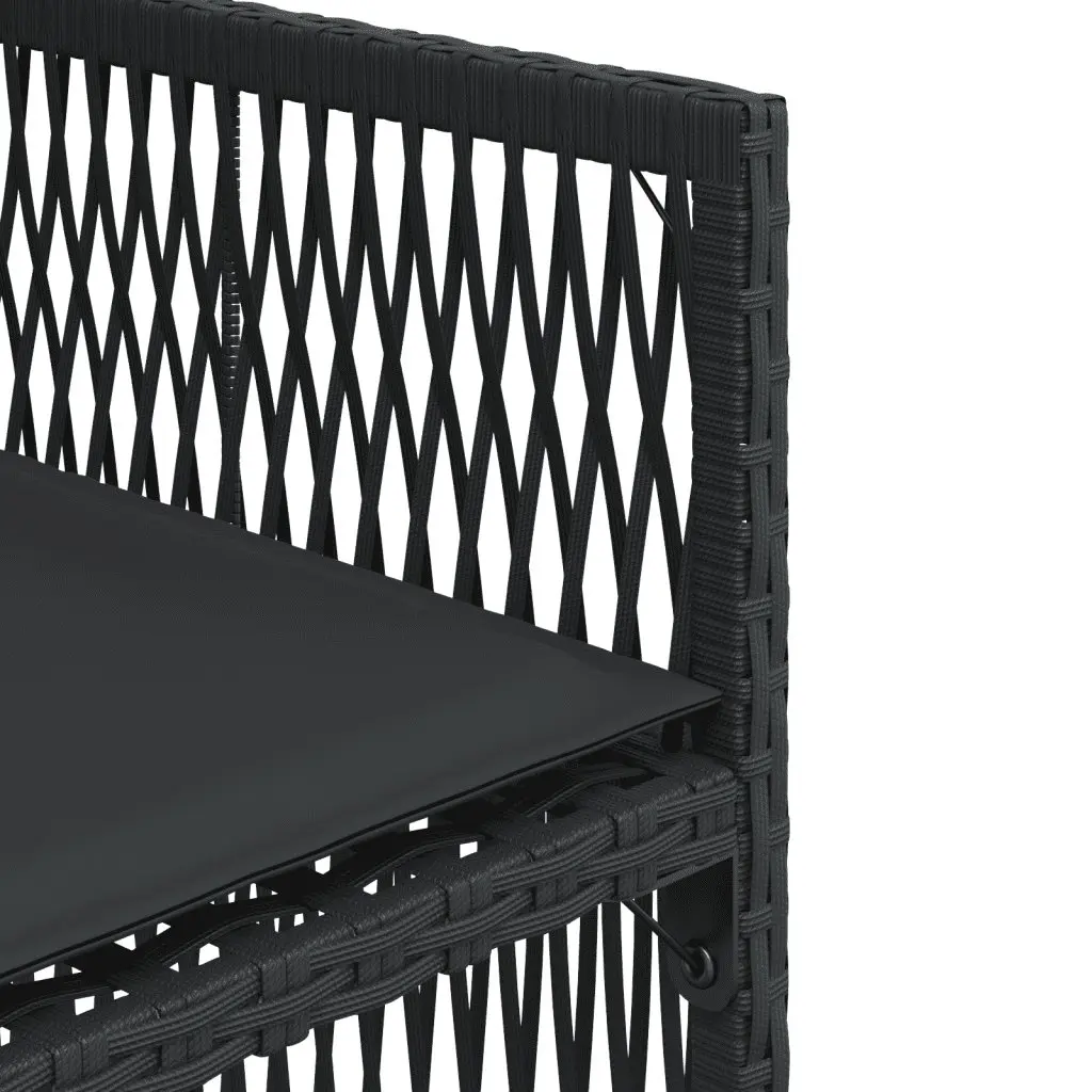 Outdoor Dining Set PE Rattan 13 Piece Black Cushions Table Chairs