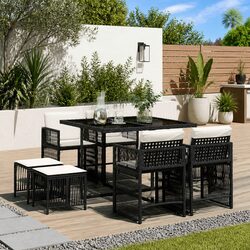Durable Garden Dining Set 9 Piece Outdoor Furniture