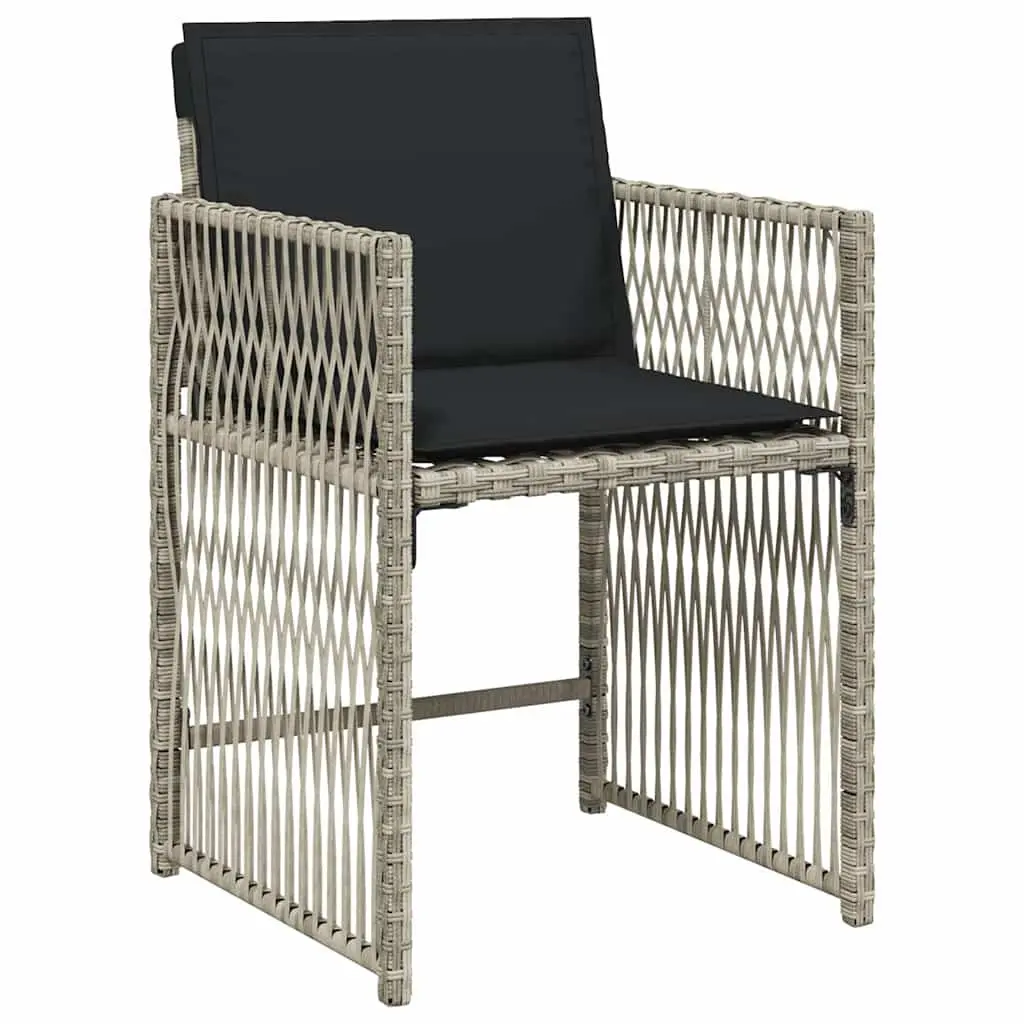 Garden Dining Set 9 Piece Grey Poly Rattan