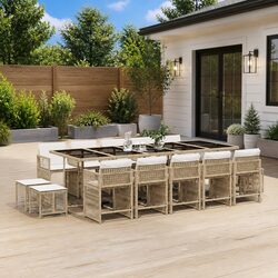 15-Piece Durable Outdoor Dining Set with Cushions