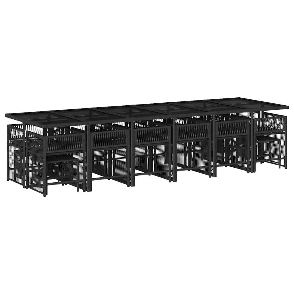 17-Piece Outdoor Dining Set with Rattan Chairs