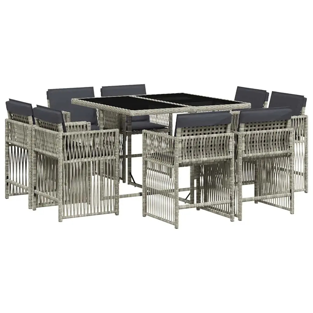 9 Piece Outdoor Dining Set with Cushions