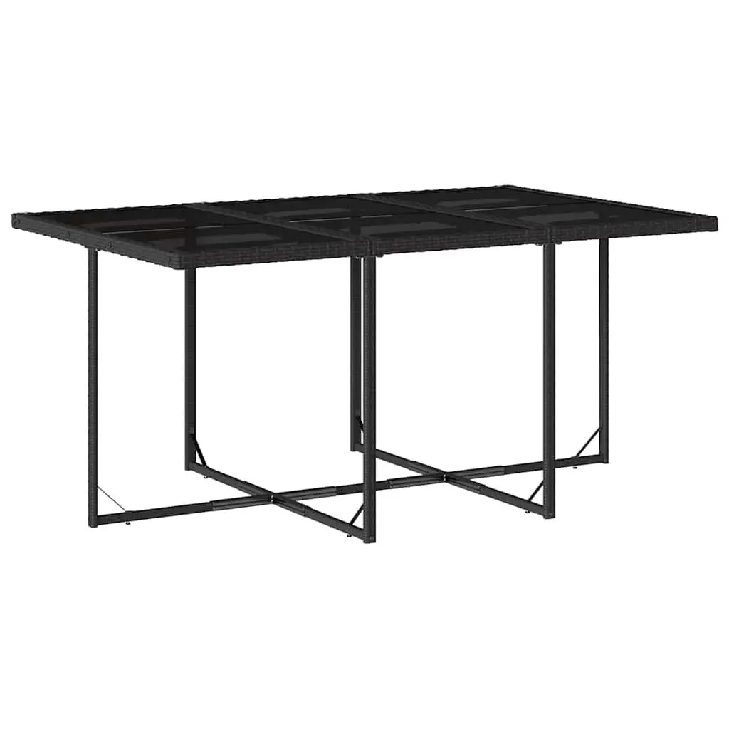 11 Piece Garden Dining Set with Cushions in Black