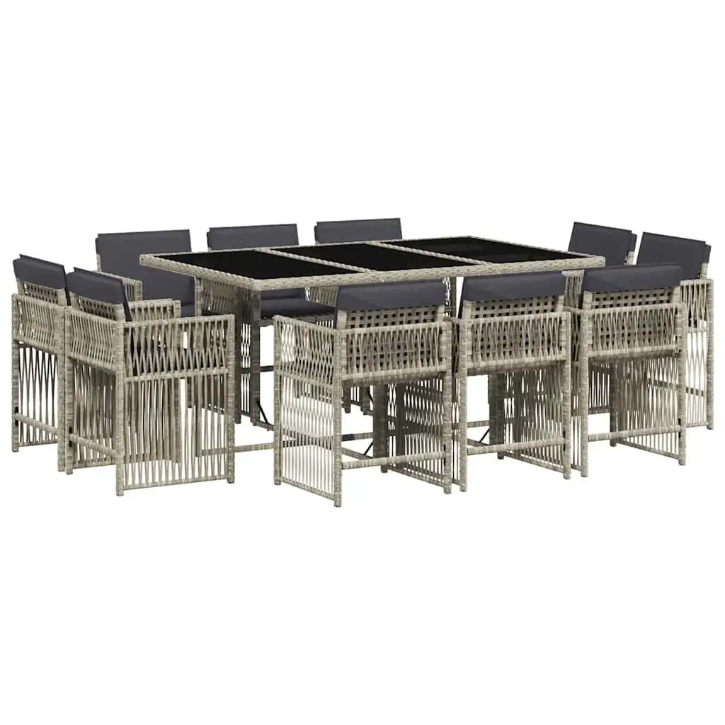 11-Piece Grey Outdoor Garden Dining Set