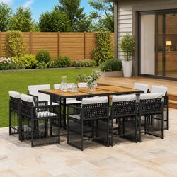 Premium 11 Piece Outdoor Garden Dining Set with Cushions