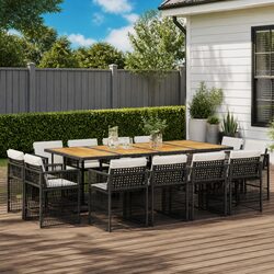 Durable 13-Piece Outdoor Garden Dining Set with Cushions