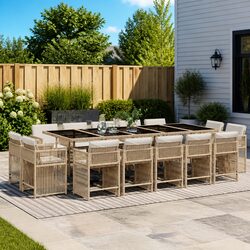 15-Piece Outdoor Garden Dining Set with Cushions