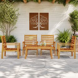 5-Piece Solid Wood Garden Lounge Set for Outdoor Comfort