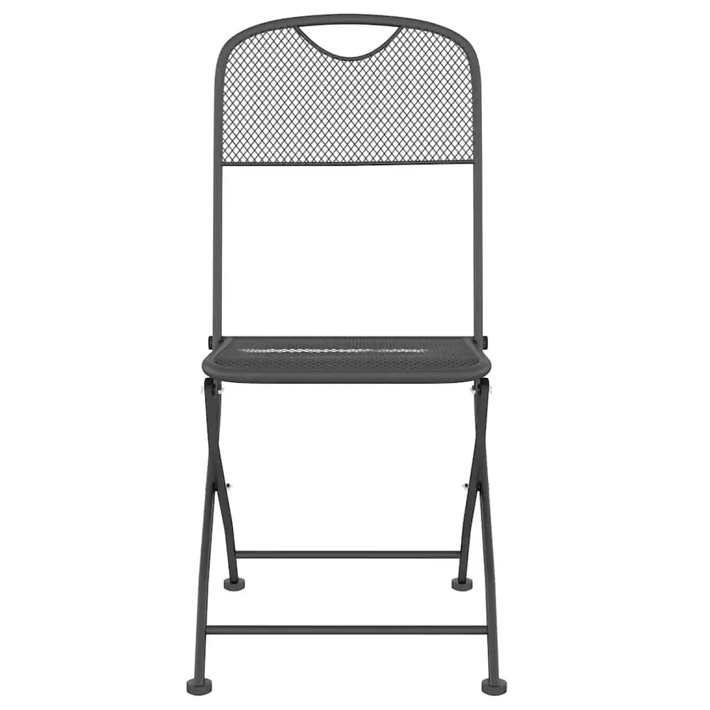 Anthracite Metal Mesh Garden Dining Set 3 Pieces