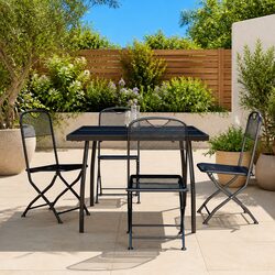 5-Piece Anthracite Metal Mesh Garden Dining Set