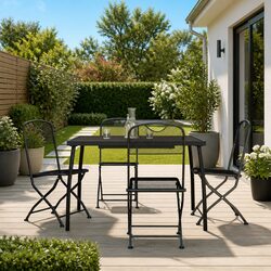 Sturdy 5-Piece Anthracite Garden Dining Set