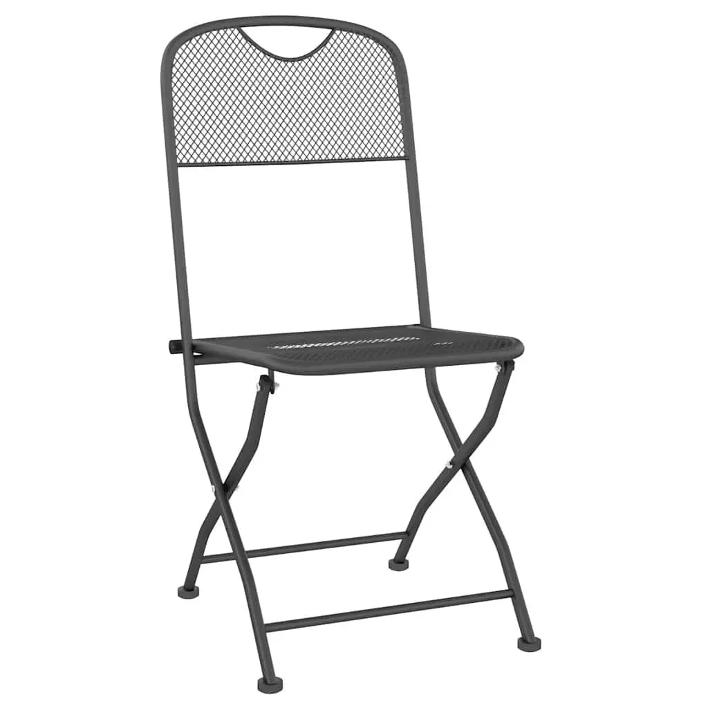 9 Piece Anthracite Metal Mesh Garden Dining Set