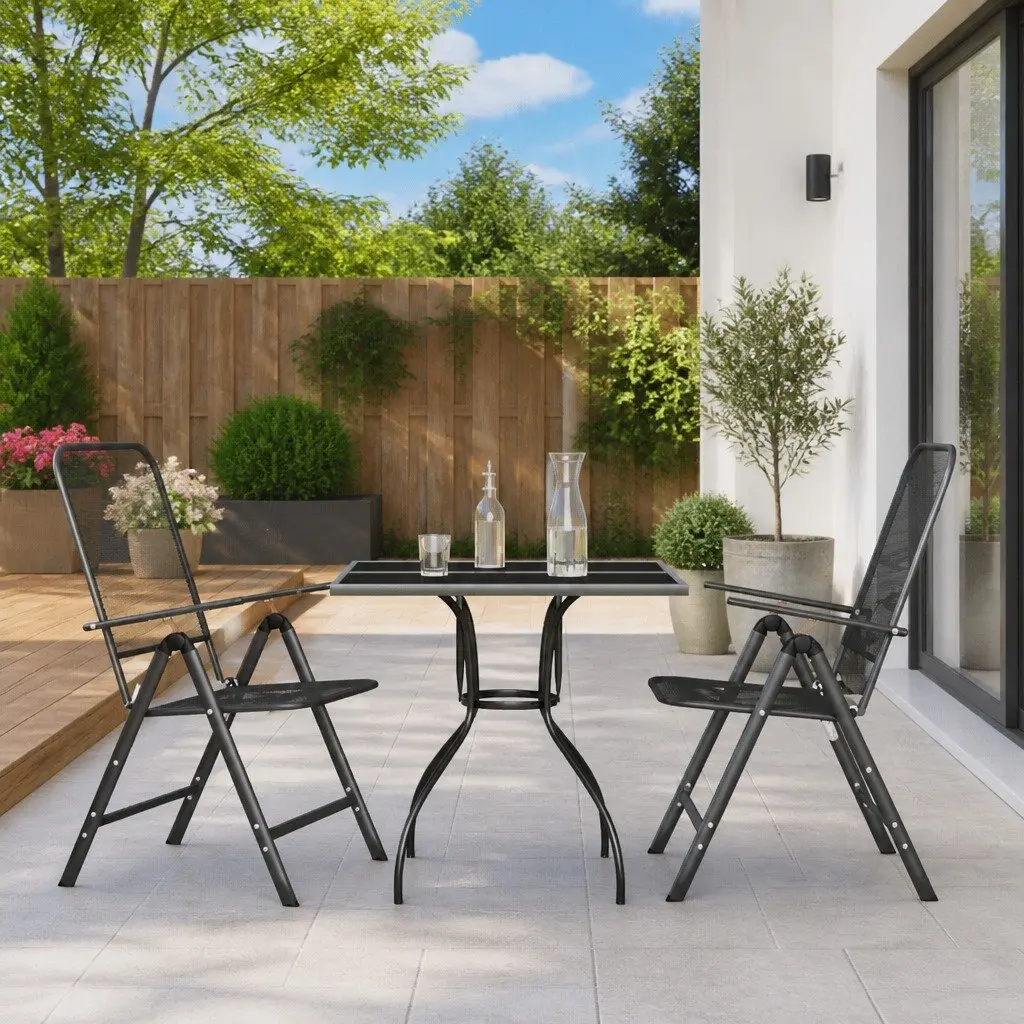 3-Piece Garden Dining Set in Anthracite