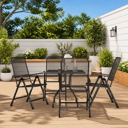 Durable 5 Piece Outdoor Garden Dining Set in Anthracite