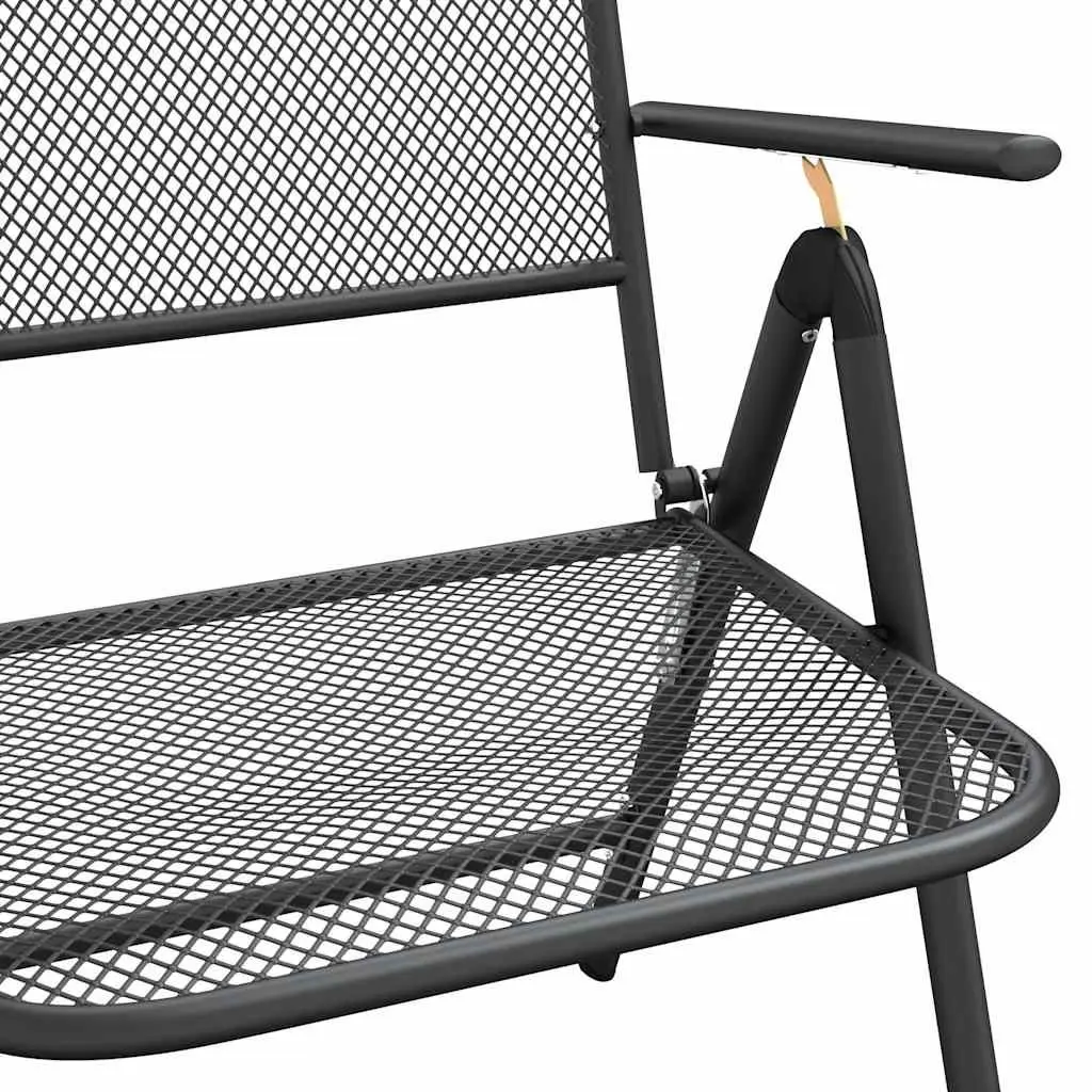 5 Piece Garden Dining Set Metal Mesh Anthracite