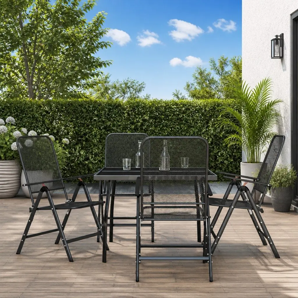 5-Piece Metal Mesh Garden Dining Set