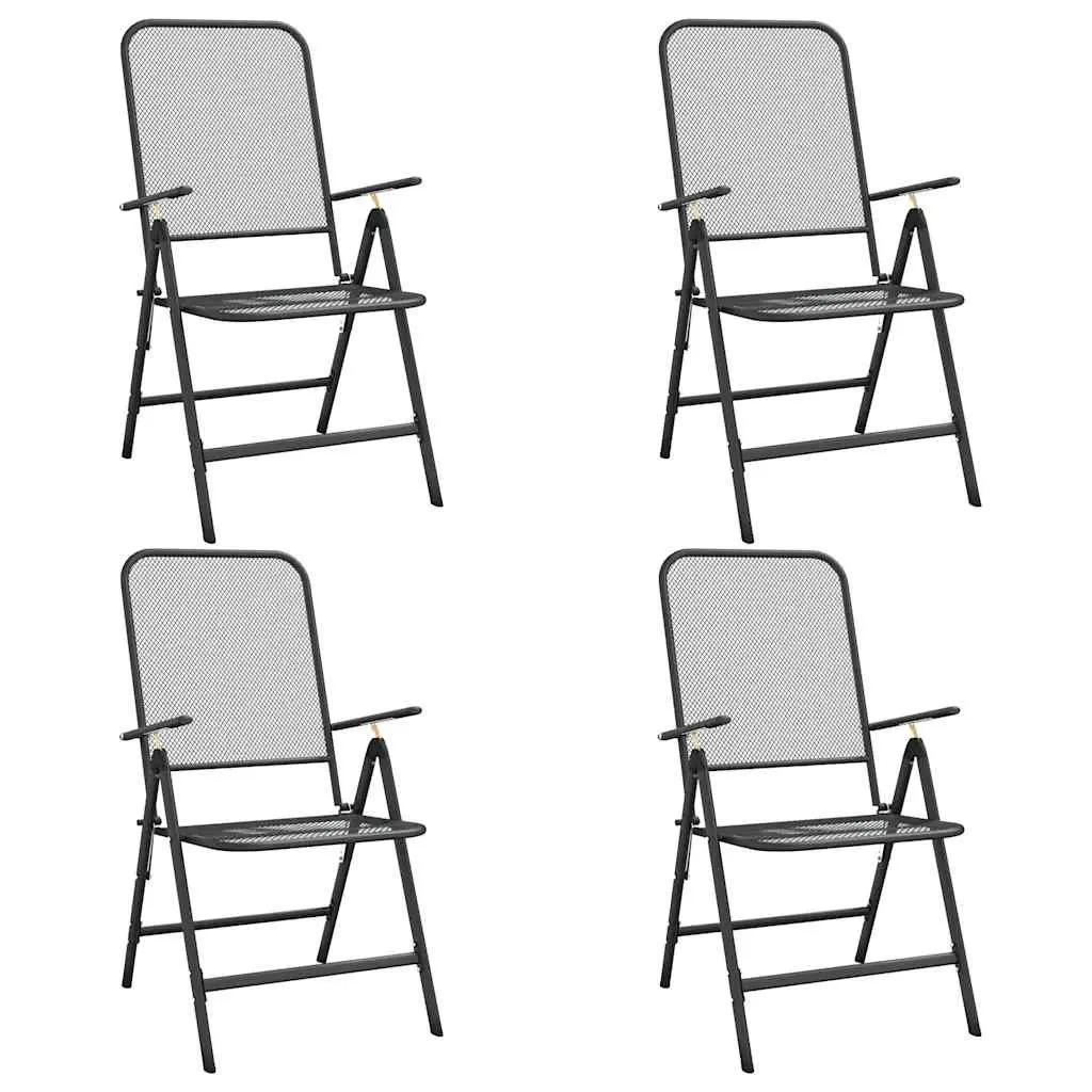 5-Piece Anthracite Metal Mesh Garden Dining Set