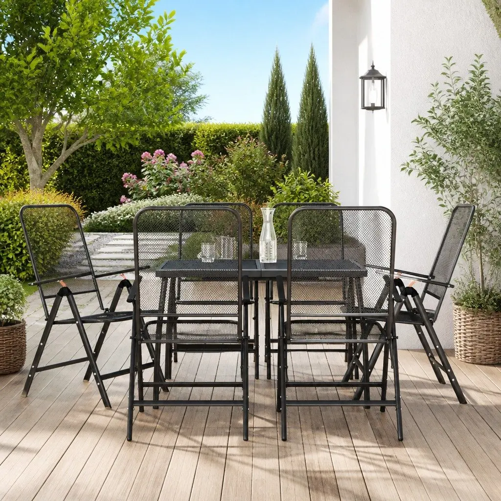 7 Piece Garden Dining Set in Anthracite