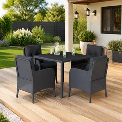 Durable 5 Piece Outdoor Dining Set with Cushions