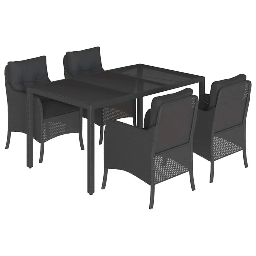 5-Piece Garden Dining Set with Durable PE Rattan