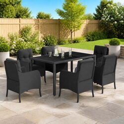 Sturdy 7 Piece Outdoor Dining Set with Cushions