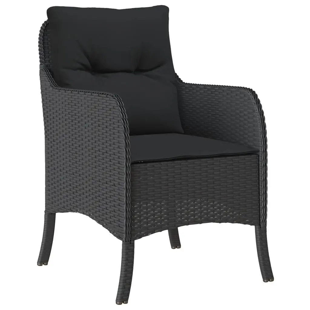 9 Piece Black Poly Rattan Outdoor Dining Set