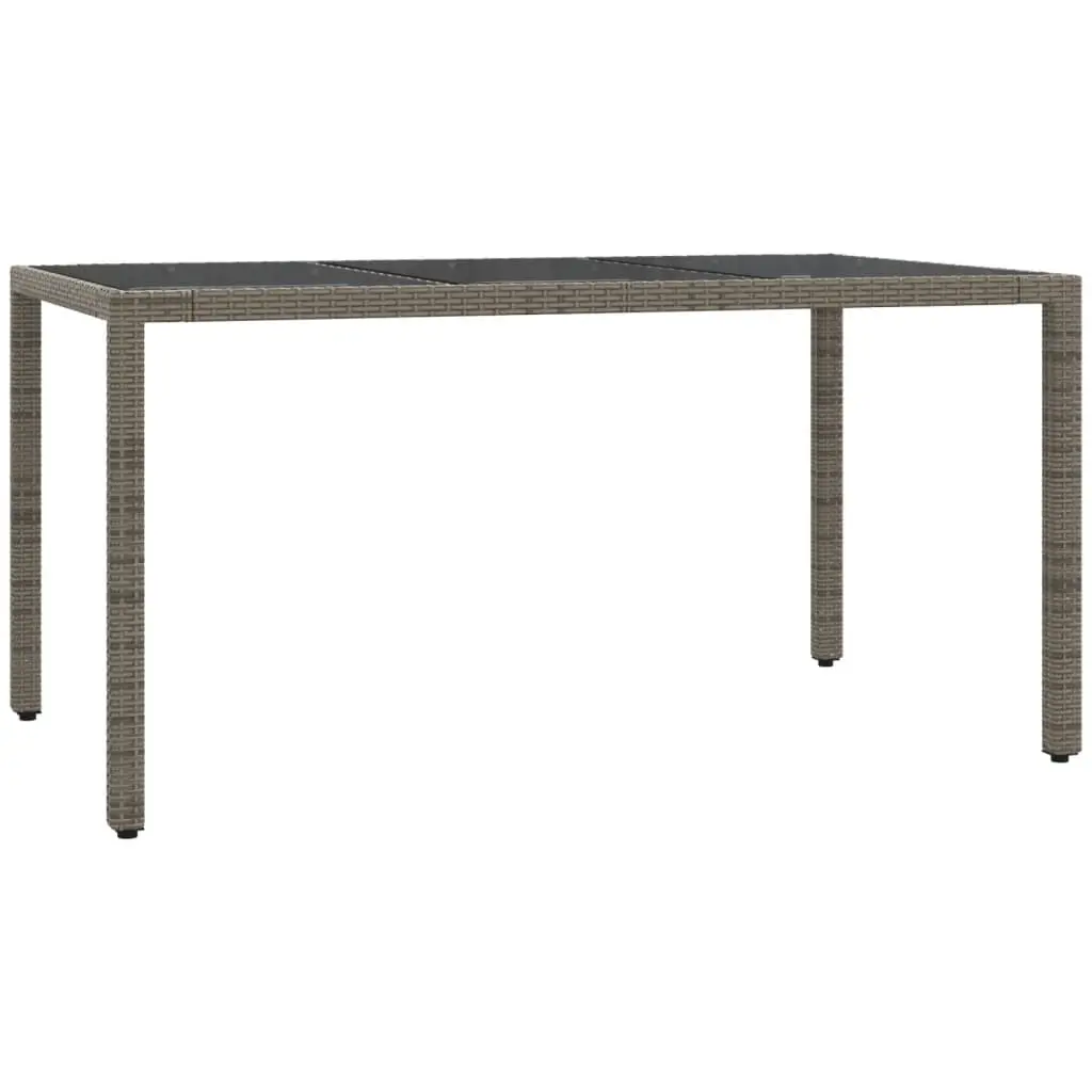7 Piece Grey Poly Rattan Outdoor Dining Set with Cushions