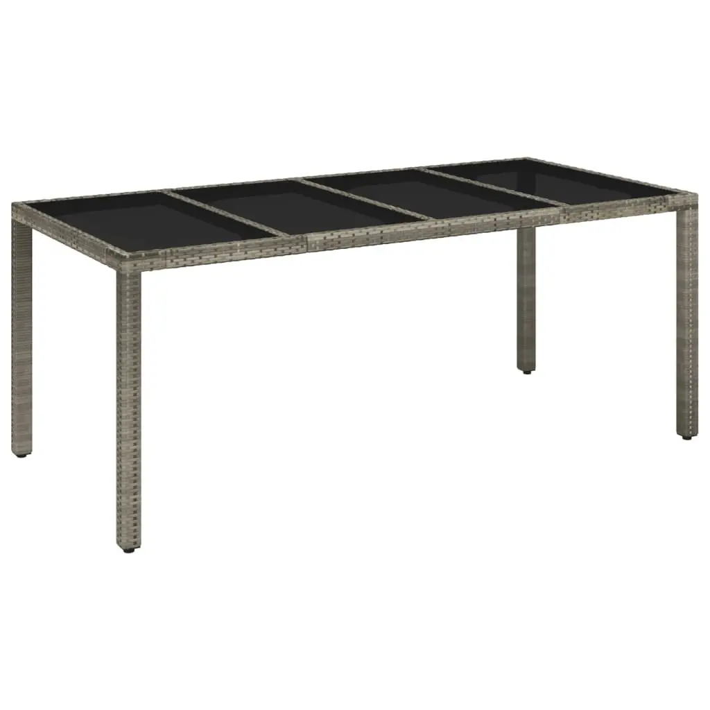9-Piece Grey Poly Rattan Garden Dining Set