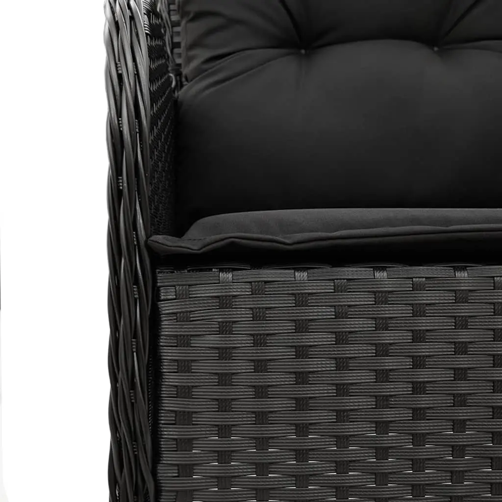 Black Poly Rattan Outdoor Dining Set 3 Pieces