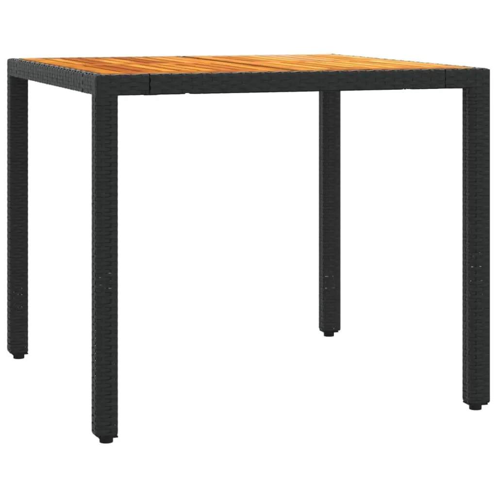 5 Piece Garden Dining Set with Cushions in Black