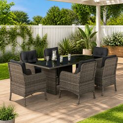 Sturdy 7 Piece Outdoor Dining Set for Patios