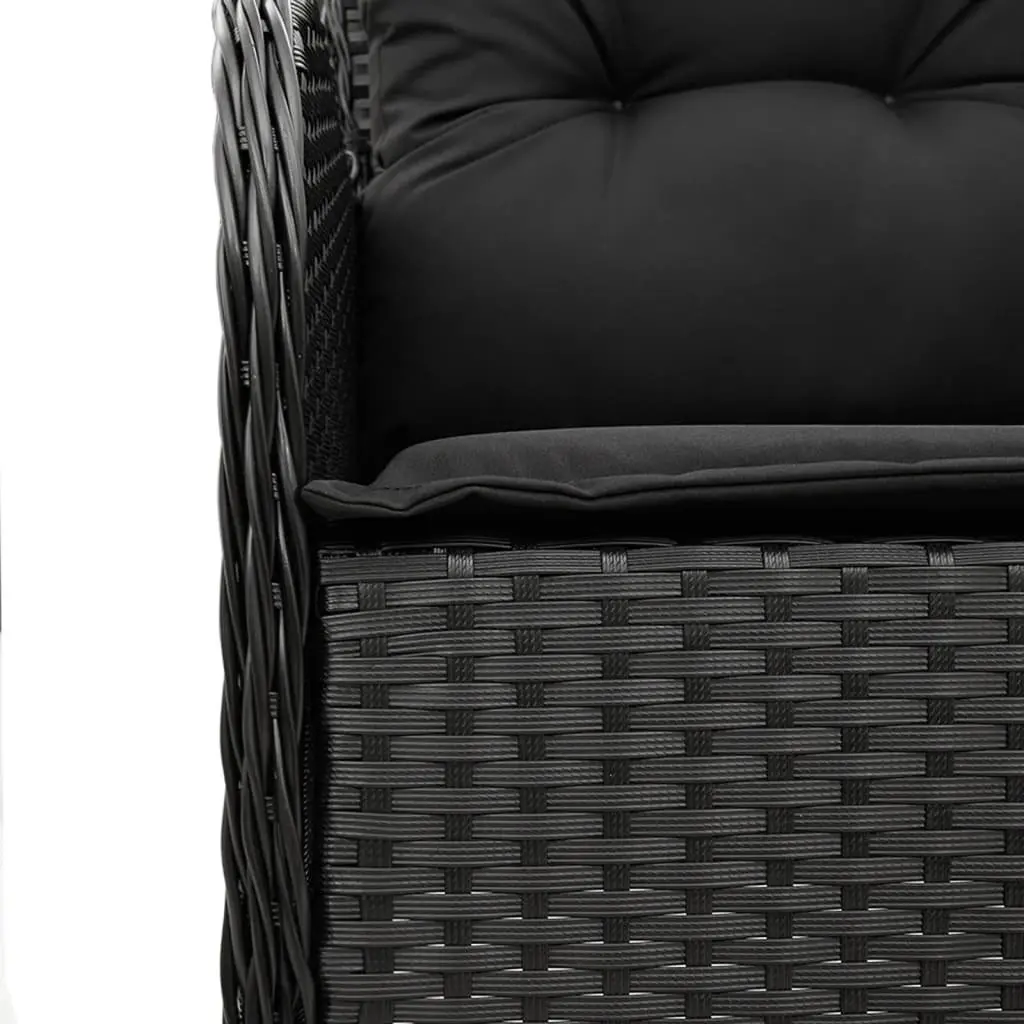 9 Piece Garden Dining Set in Black Poly Rattan