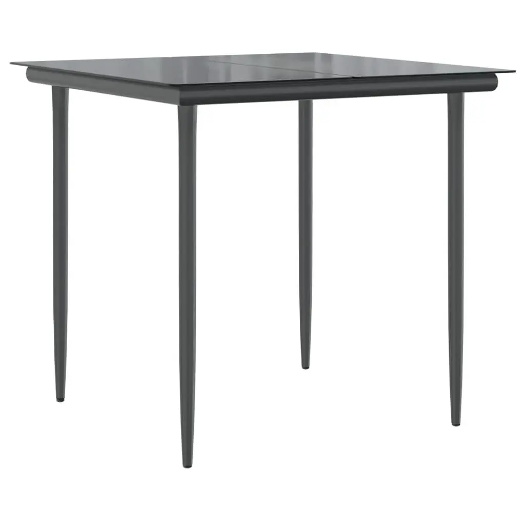 Black Rattan Outdoor Dining Set with Cushions