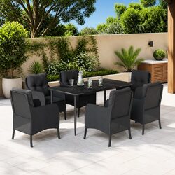 Sturdy 7-Piece Garden Patio Dining Set with Cushions