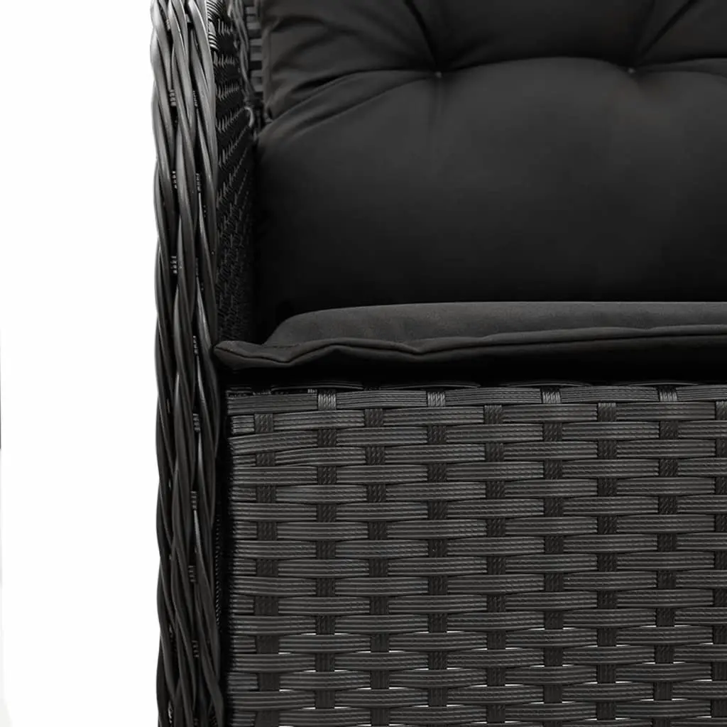 Garden Dining Set PE Rattan 5 Piece Outdoor Furniture Black