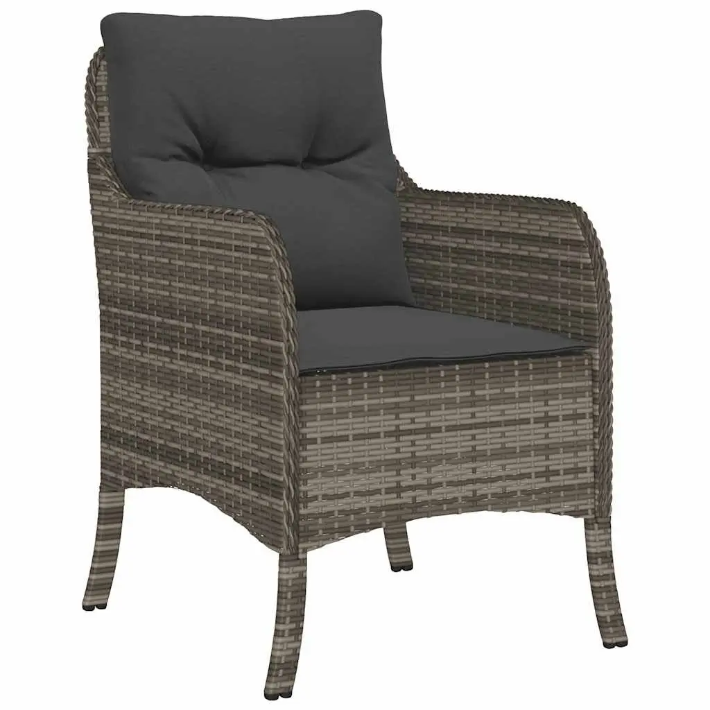 Garden Dining Set 7 Piece Outdoor Furniture Table Chairs Cushions Grey Patio