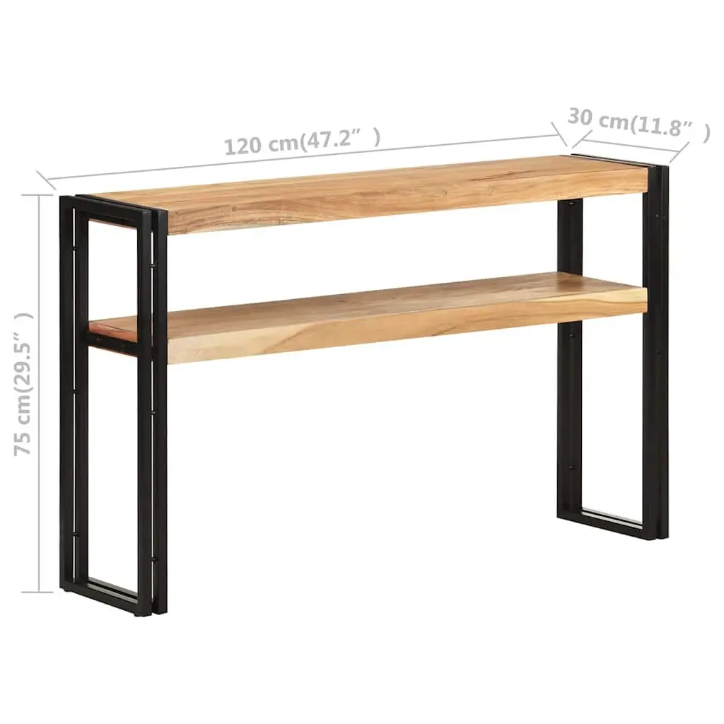 Acacia Wood Console Table with Iron Support