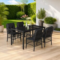 Sturdy 5 Piece Outdoor Dining Set for Garden and Patio
