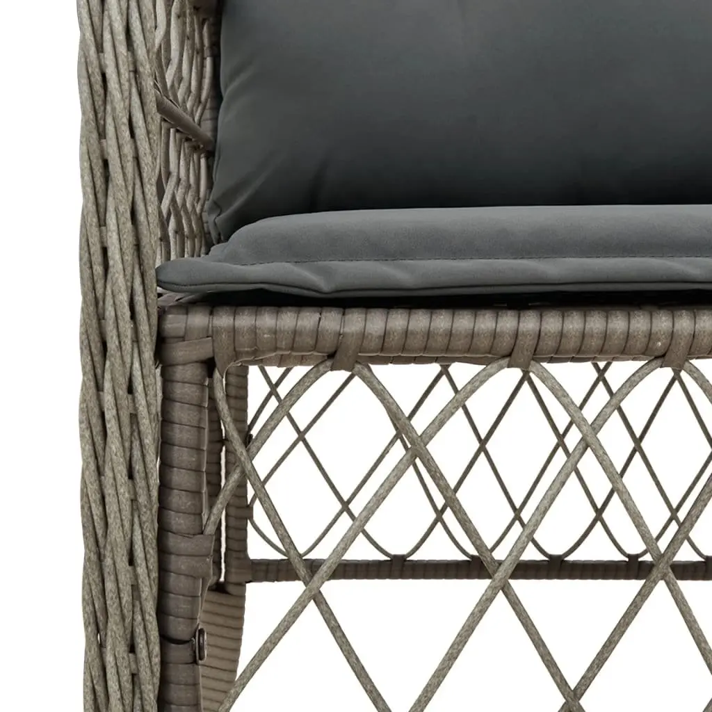 Garden Dining Set PE Rattan 5 Piece Outdoor Furniture Table Chairs Cushions Grey