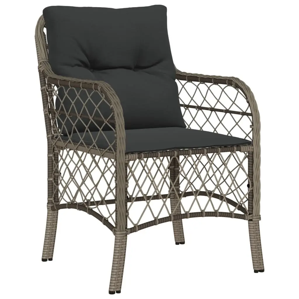7 Piece Outdoor Dining Set with Grey Poly Rattan
