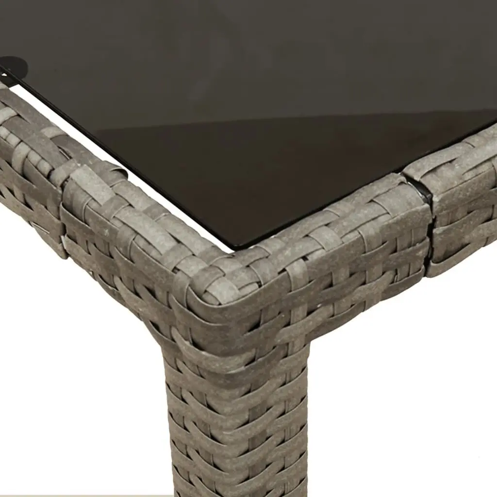 7 Piece Outdoor Dining Set with Grey Poly Rattan