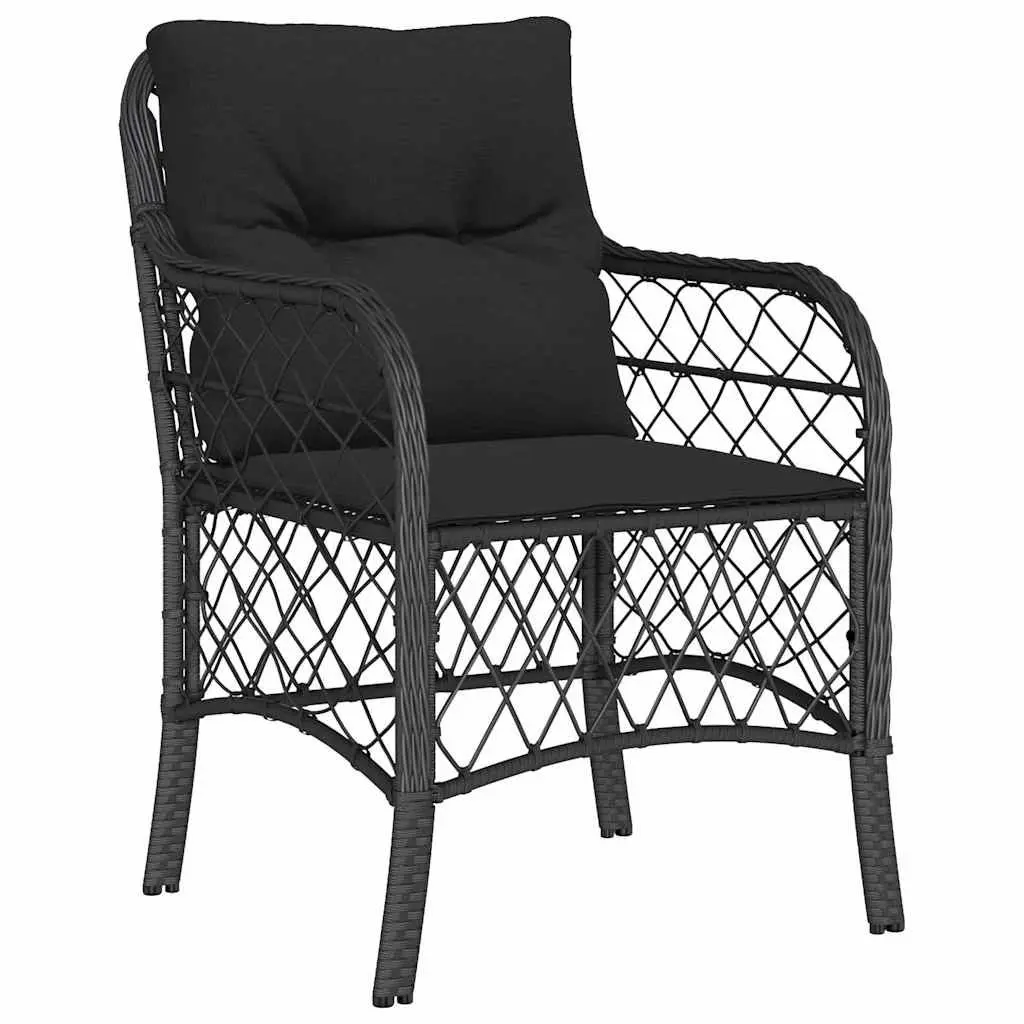 Outdoor Dining Set Poly Rattan 5 Piece Garden Furniture Black