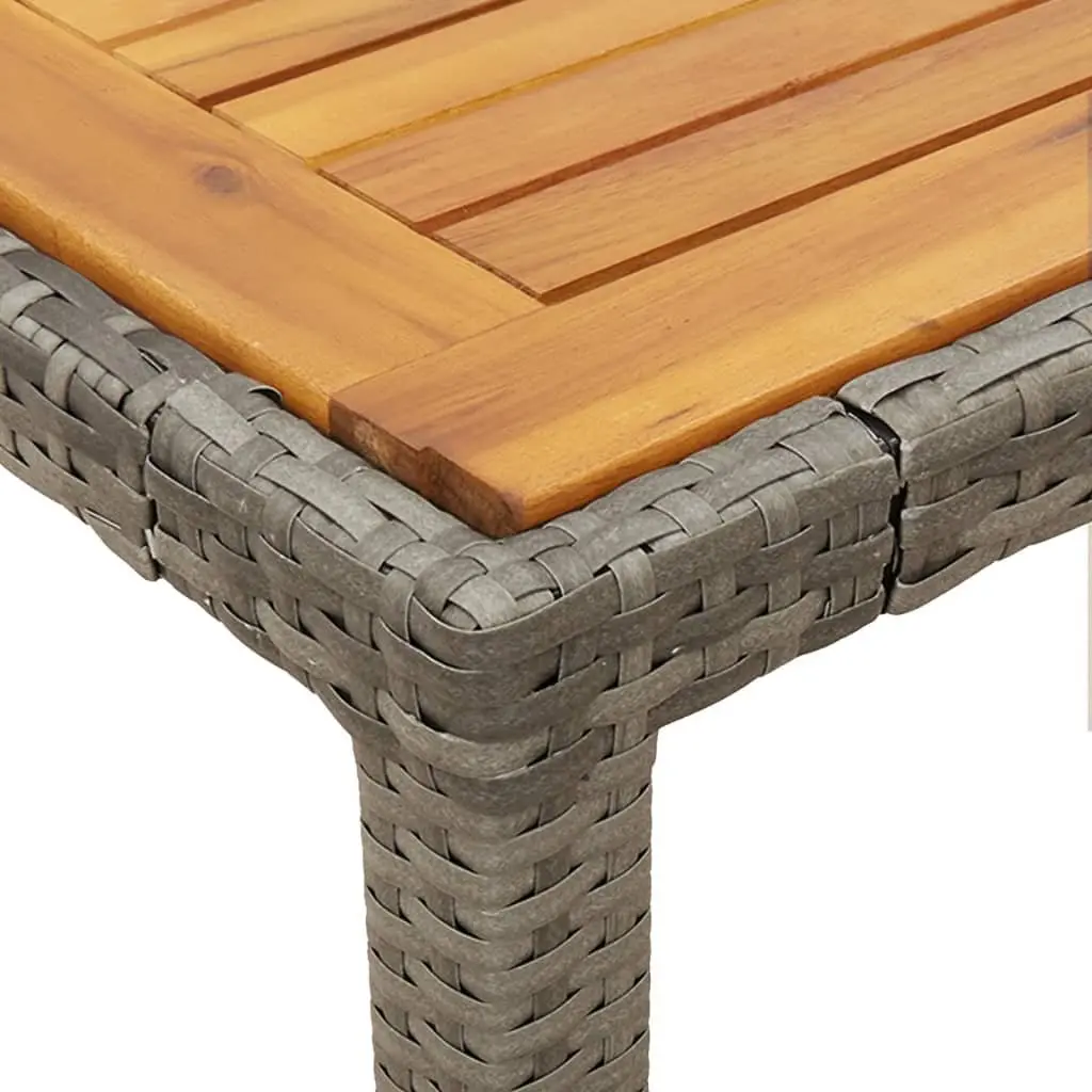Grey Poly Rattan Garden Dining Set with Cushions