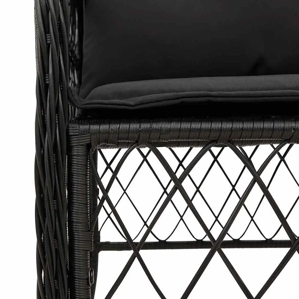 Outdoor Garden Dining Set 9 Pieces in Black
